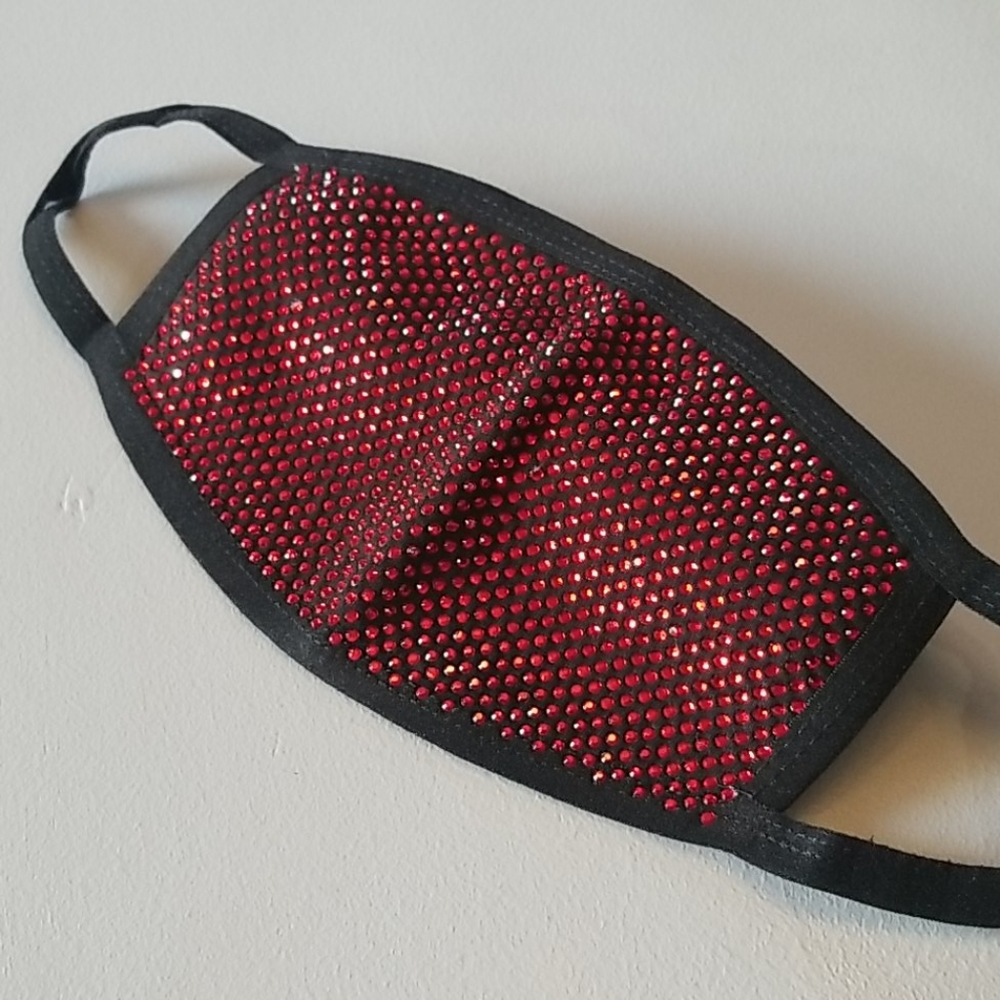Red Rhinestone Face Cover - Picture 6 of 6